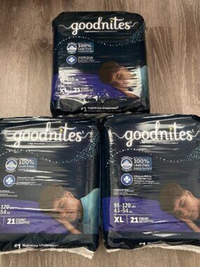 Goodnites Boys XL Nighttime Underwear 21 Ct 3 Pack Bedwetting 95-120 lbs